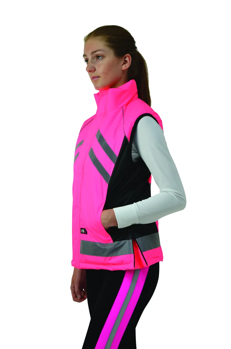 Hy Equestrian Ladies Padded Gilet - Pink-1